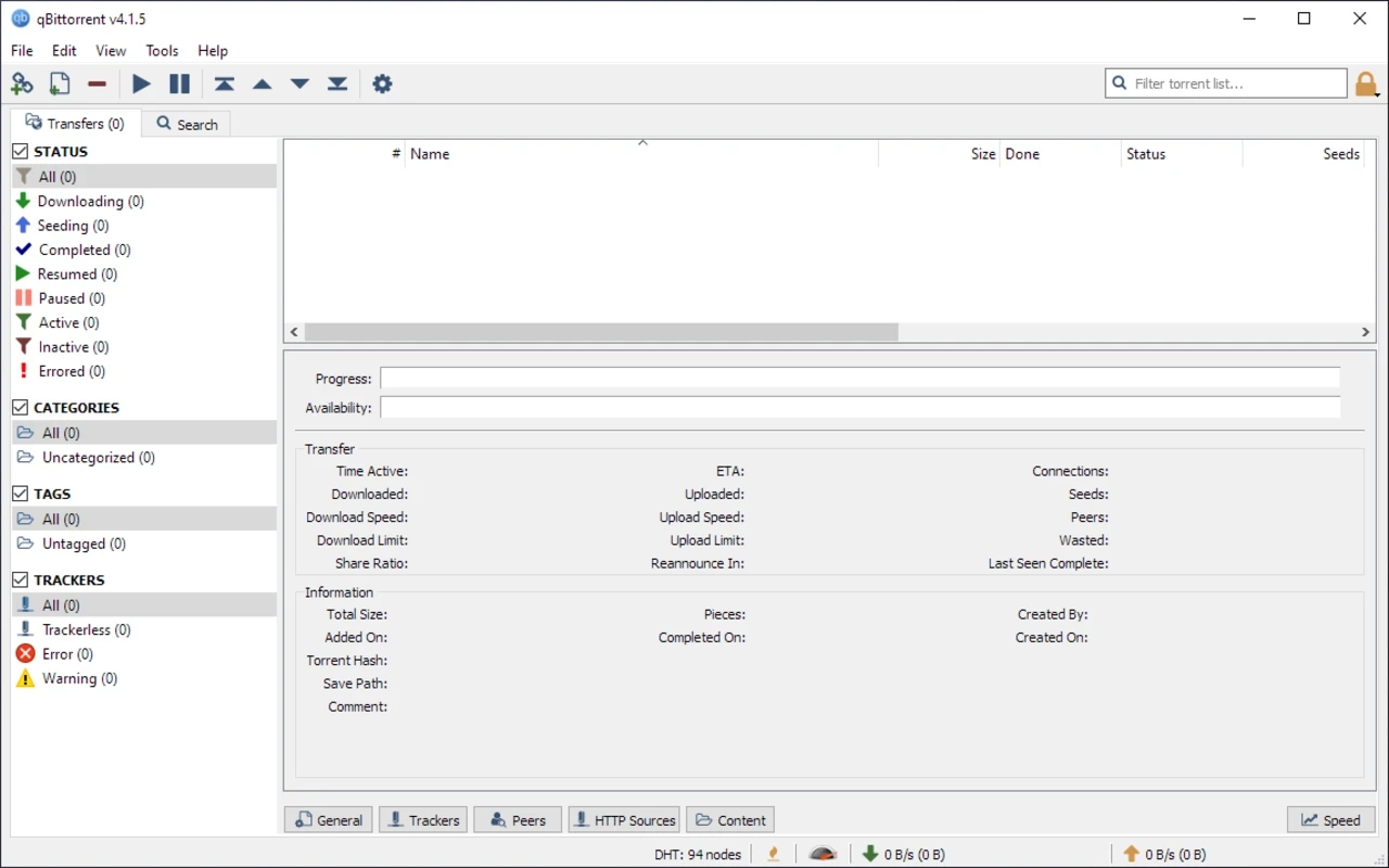 qBittorrent — captura de tela 1